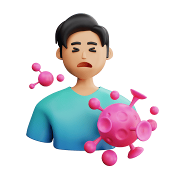 3D Illustration male infection png