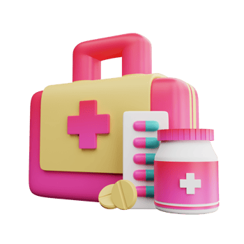 3D Illustration first aid kit png