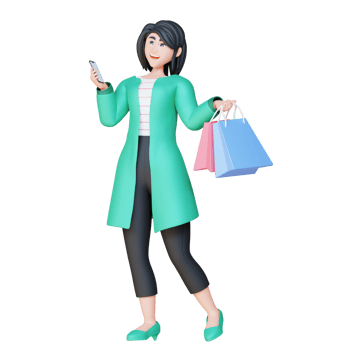 3D Illustration Character holding a phone png