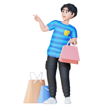3D Illustration Character pointing png