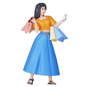 3D Illustration Character holding a phone png