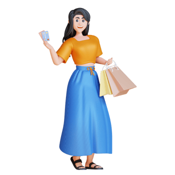3D Illustration Character holding a card png