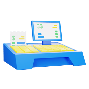 3D Illustration cash register png