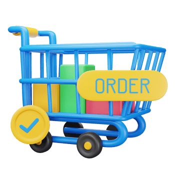 3D Illustration order cart png