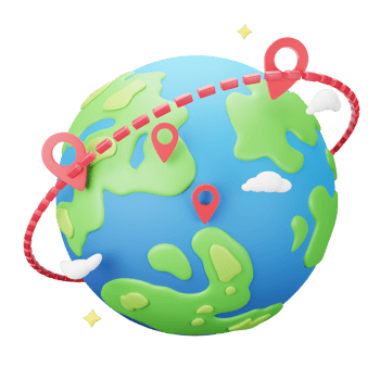 3D Illustration world globe png
