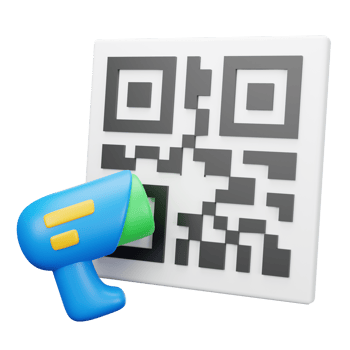 3D Illustration qr code png