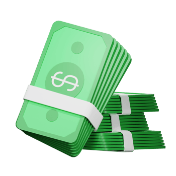 3D Illustration money bundle png