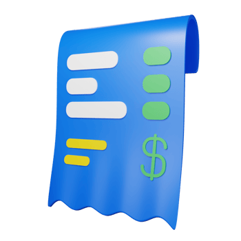 3D Illustration receipt png