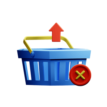 3D Illustration remove from cart png