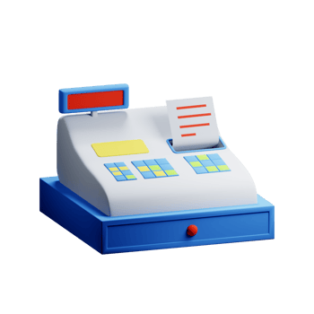 3D Illustration cash register png