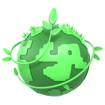 3D Illustration green earth png