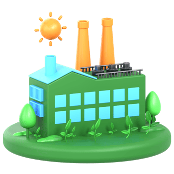 3D Illustration green factory png