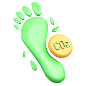 3D Illustration carbon foot print png