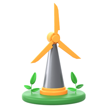 3D Illustration wind turbine png