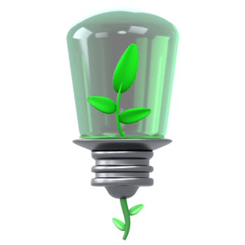 3D Illustration green bulb light png