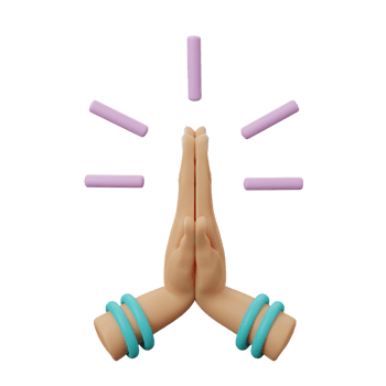 3D Illustration yoga namaste hand png