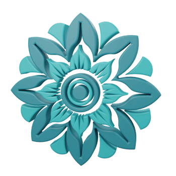 3D Illustration mandala flower symbol png