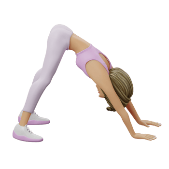 3D Illustration yoga downward facing dog pose png