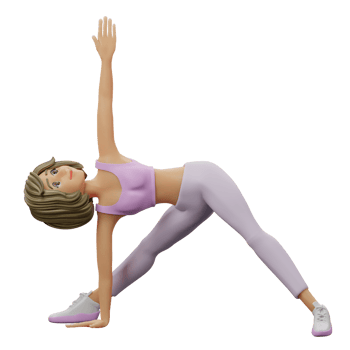 3D Illustration yoga triangle pose png