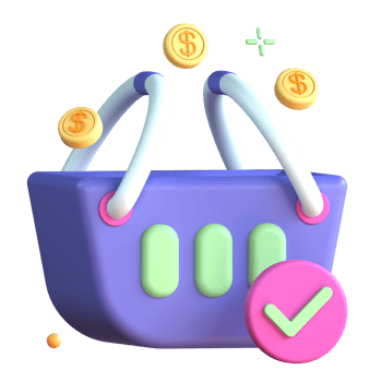 3D Illustration checkout bag png
