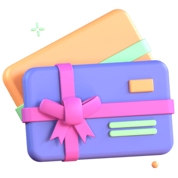 3D Illustration gift card png