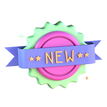 3D Illustration new badge png