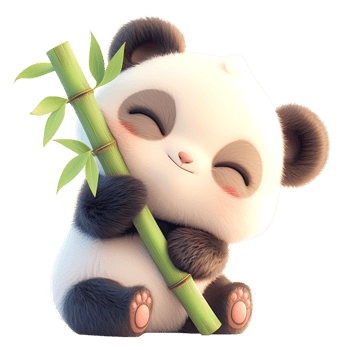 AI generated Cute Baby Panda Cartoon Character  3D Rendering png