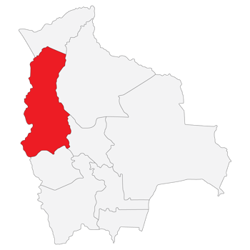 Map of Bolivia with capital city La Paz png