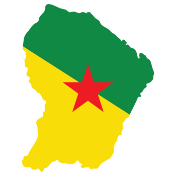 Map of French Guiana with national flag of French Guiana png