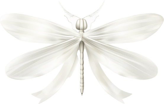 AI generated White Dragonfly Model png
