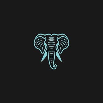 AI generated elephant logo style design Vector illustration of an elephant head