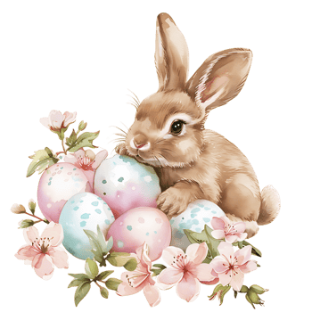AI generated Subdued Watercolor Clipart of a Cute Little Rabbit png