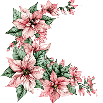 AI generated Whimsical Watercolor Poinsettia Design png