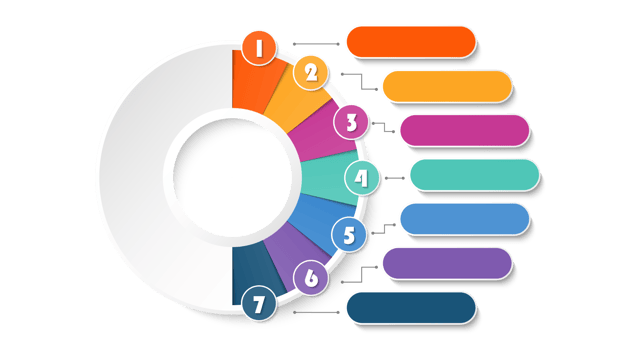 Modern infographic with 7 steps, process or options. png