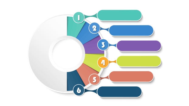 Modern infographic with 6 steps, process or options. png