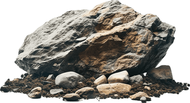 AI generated Textured Boulder png
