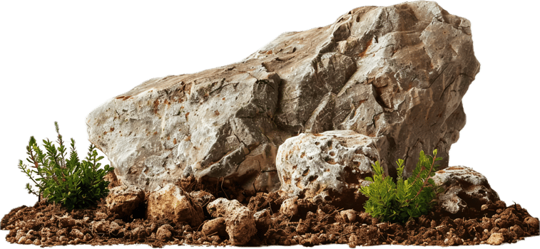 AI generated Textured Boulder png