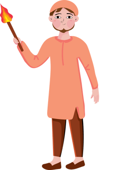 Religious Night Festival with Torch Held by Muslim Male png