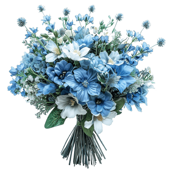 AI generated Stylish blue bouquet isolated on transparent background png