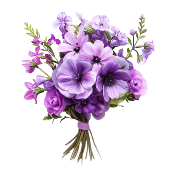 AI generated Stylish purple bouquet isolated on transparent background png