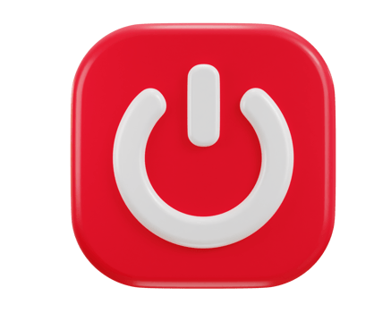 power off button icon on 3d rendering illustration png