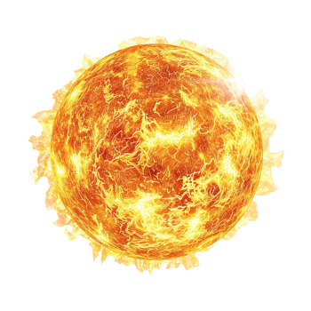 AI generated Round sun isolated on transparent background png