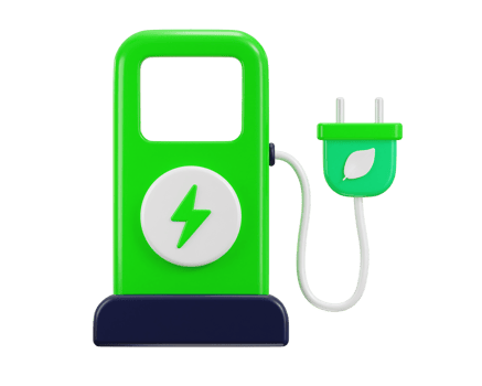 electric car charging station icon 3d render concept of green energy icon illustration png