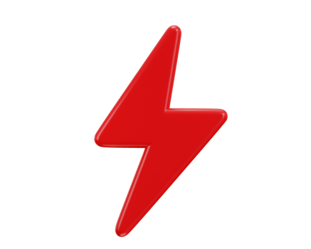 lighting thunderbolt icon 3d rendering illustration png