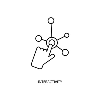 interactivity concept line icon. Simple element illustration. interactivity concept outline symbol design. vector