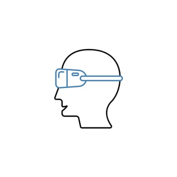 headset concept line icon. Simple element illustration. headset concept outline symbol design. vector