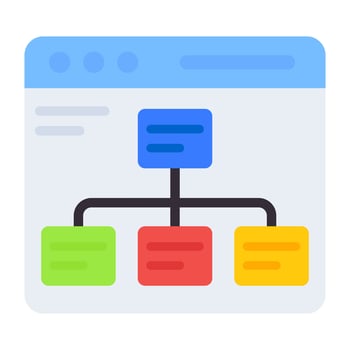 A flat design, icon of web sitemap vector