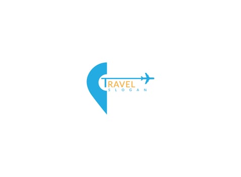 Vector logo design templates for map point with  airlines, airplane tickets, travel agencies - planes and emblems