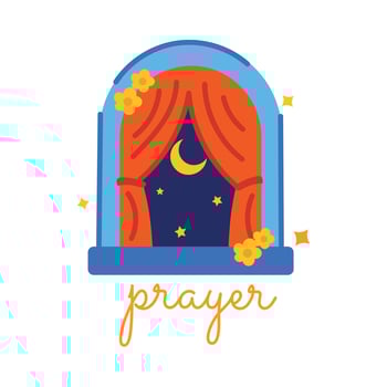 Trendy Night Prayer vector