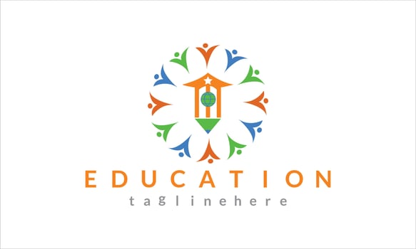 Graduation student education logo icon design, vector illustration.
